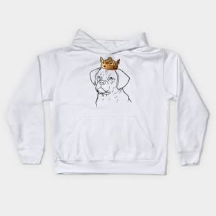 Puggle Dog King Queen Wearing Crown Kids Hoodie